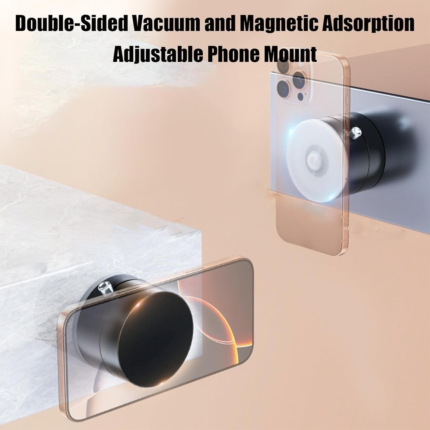 2-in-1 Vacuum Magnetic Phone Holder – Double-Sided Suction Mount for Car, Gym & Kitchen