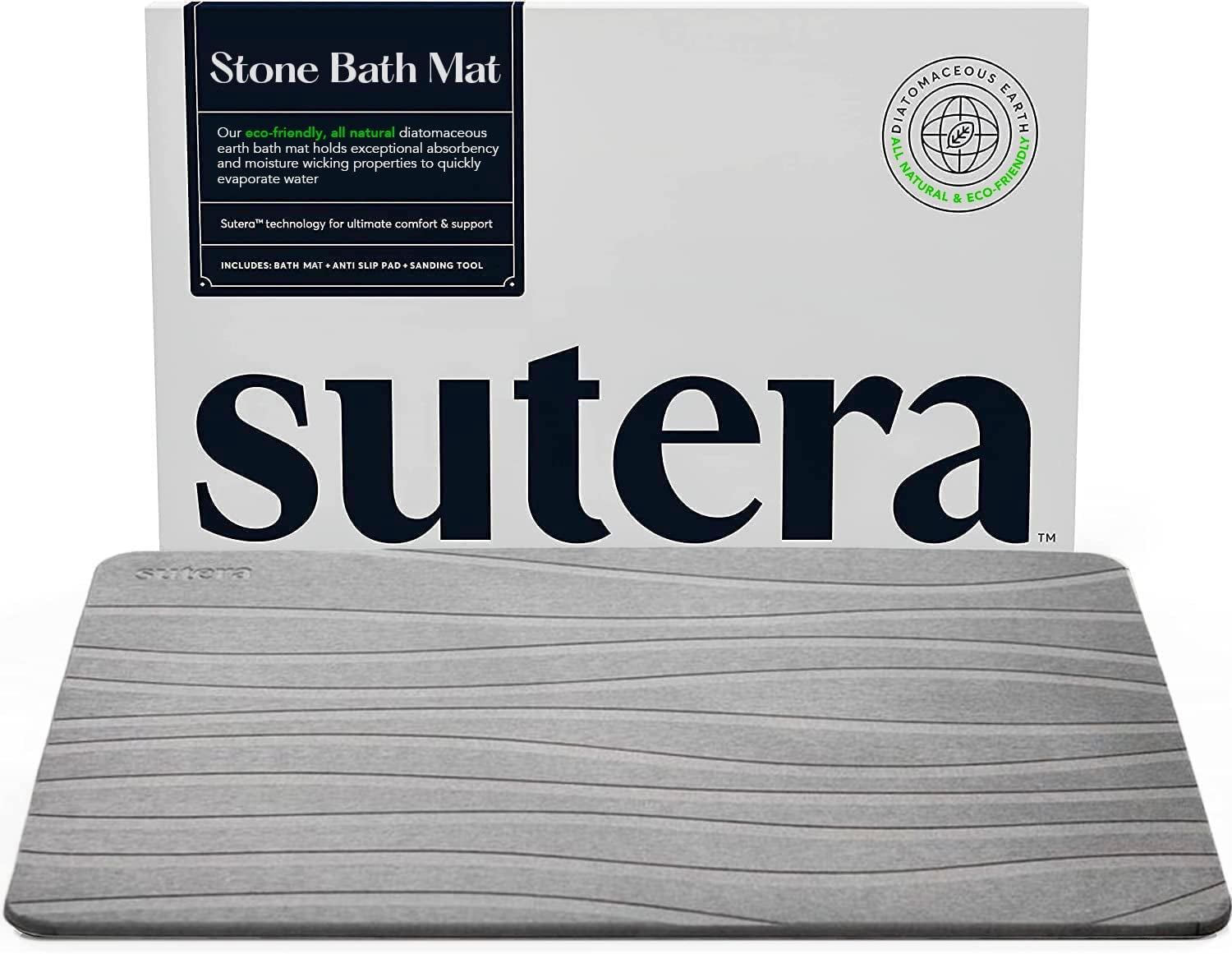 Gray Stone Bath Mat – Quick-Dry, Ultra-Absorbent, Non-Slip Design