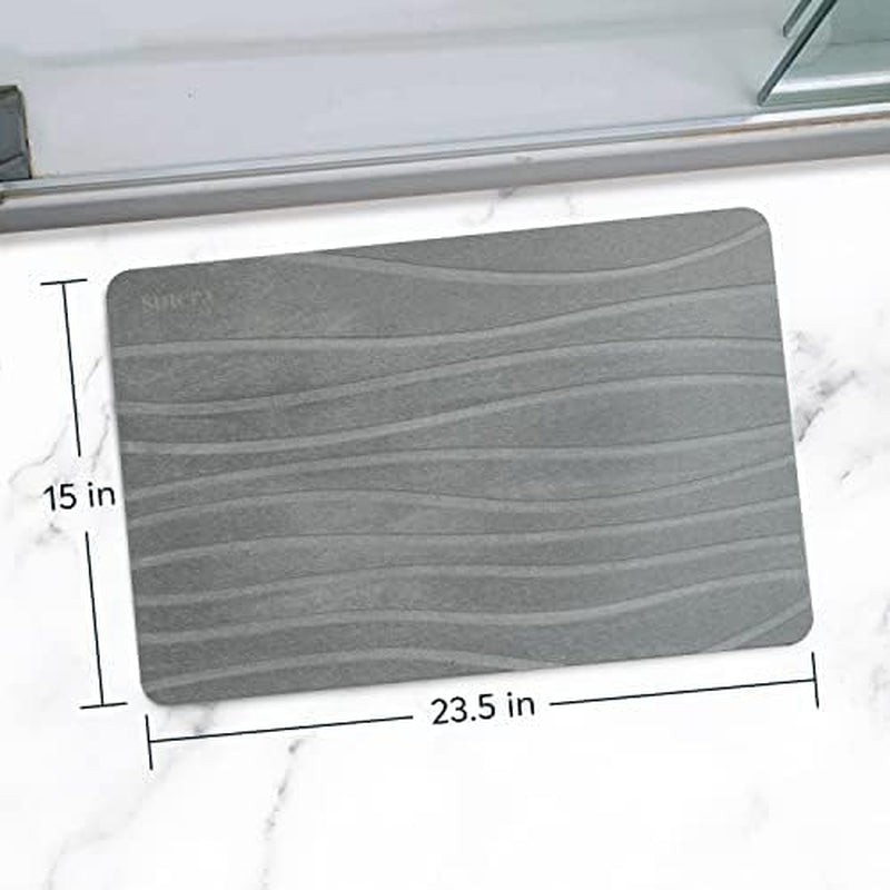 Gray Stone Bath Mat – Quick-Dry, Ultra-Absorbent, Non-Slip Design